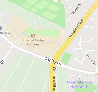 map for The Bluecoat Aspley Academy