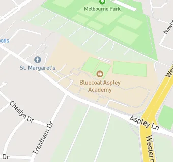 map for Bluecoat Aspley Academy