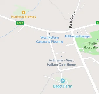 map for West Hallam Care Home