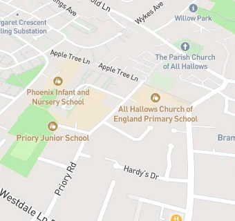 map for Priory Junior School