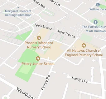 map for Priory Junior School