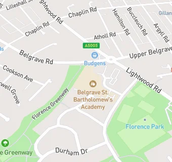 map for Belgrave St Bartholomew's Academy