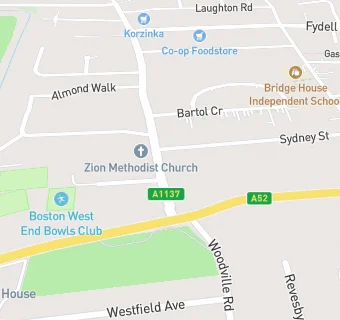 map for Zion Church Hall