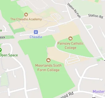 map for The Moorlands Sixth Form College