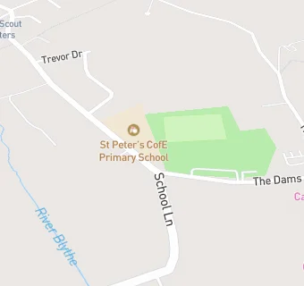 map for St Peter's CofE (A) Primary School