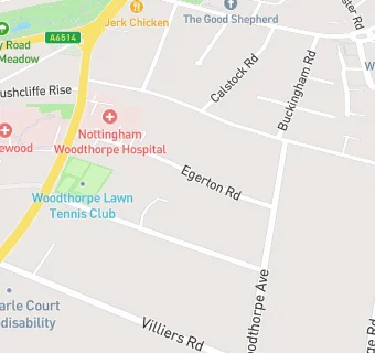 map for Woodthorpe Manor Nursing Home
