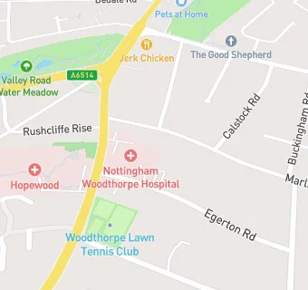 map for Woodthorpe Hospital