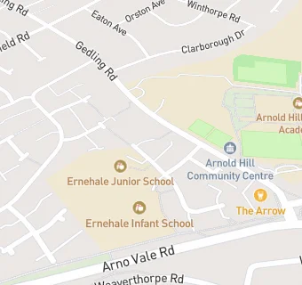 map for Ernehale Junior School