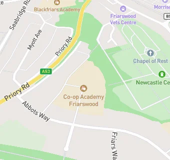 map for Co-op Academy Friarswood