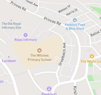 map for The Willows Primary School