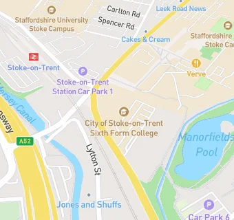 map for City of Stoke-On-Trent Sixth Form College