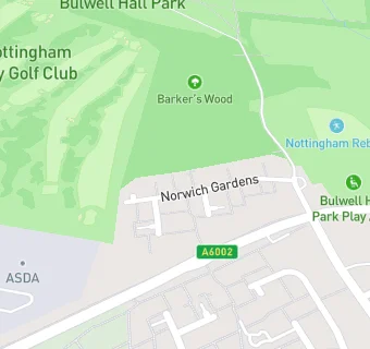 map for Bulwell Hall Golf Course