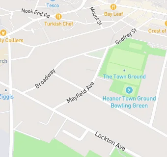 map for Heanor Town Football Tea Bar