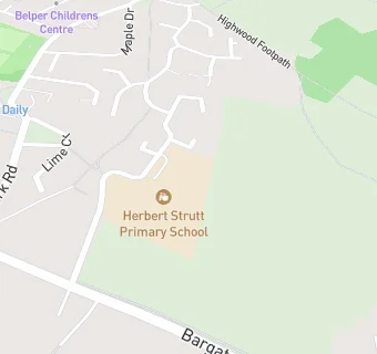 map for Herbert Strutt Primary School