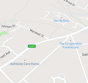 map for Ashfields Care Home