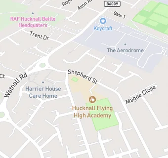 map for Hucknall Flying High Academy