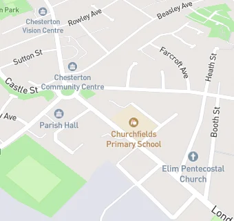 map for Churchfields Nursery School