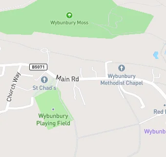 map for Wybunbury Post Office