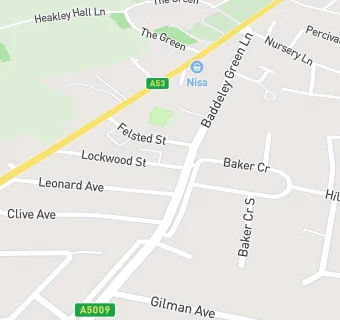 map for Baddeley Green Post Office