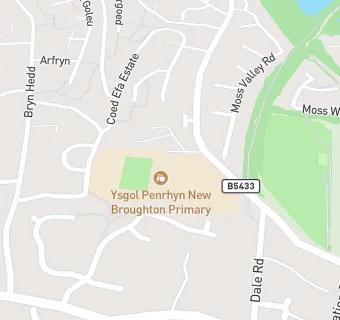 map for Ysgol Penrhyn New Broughton Primary