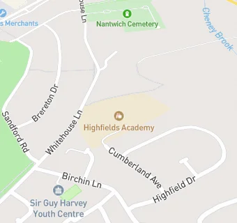 map for Highfields Community Primary School