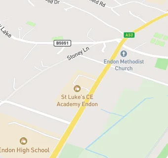 map for St Luke's CofE Academy Endon