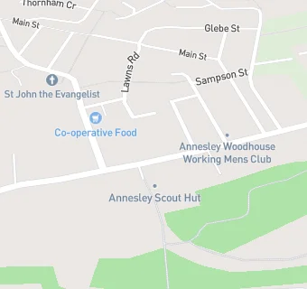 map for Annesley Woodhouse Post Office