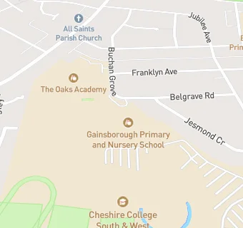 map for Gainsborough Primary and Nursery School