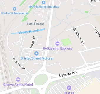 map for Holiday Inn Express Crewe