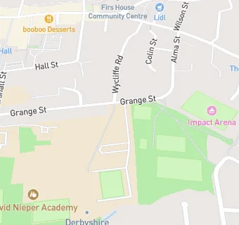 map for Alfreton Grange Arts College