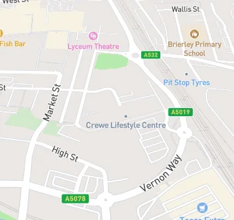 map for Crewe Lifestyle Centre