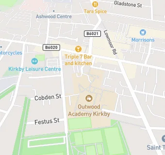 map for Kirkby College