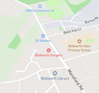 map for Blidworth Pharmacy