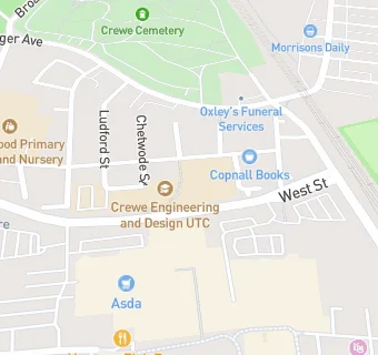 map for Crewe Engineering and Design UTC