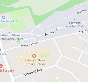 map for Blidworth Oaks Primary School