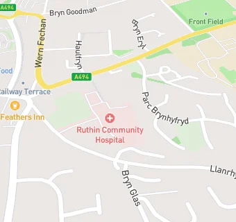 map for Ruthin Hospital Catering Dept