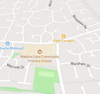 map for Mablins Lane Community Primary School