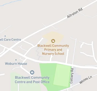 map for Blackwell Community Primary and Nursery School