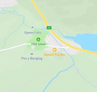 map for Ogwen Cottage (Plas Y Brenin)