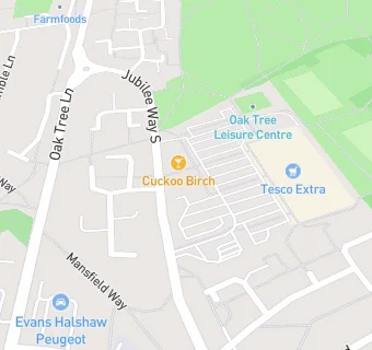 map for Oak Tree Lane Surgery