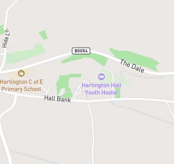 map for YHA Hartington Hall