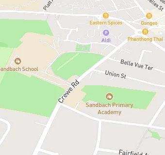 map for Sandbach Primary Academy (Shells Cuisine)