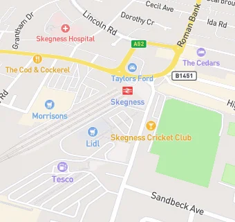 map for Skegness Cricket Club