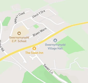 map for Gwernymynydd C.P. School