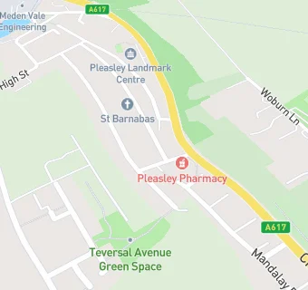 map for Pleasley Pharmacy