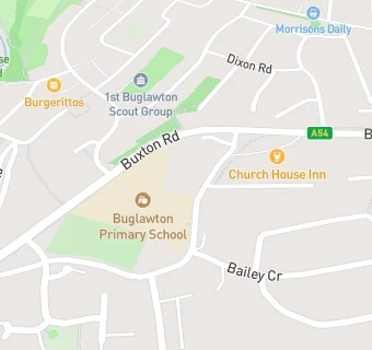 map for The Beehive Club at Buglawton Primary School