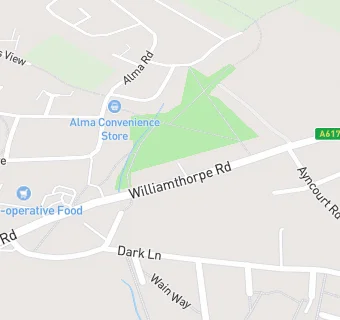 map for North Wingfield Miners Welfare Club