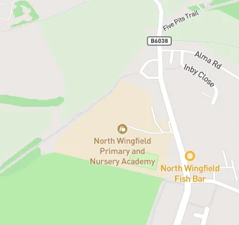 map for North Wingfield Primary and Nursery School