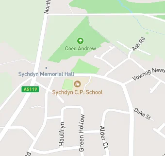 map for Sychdyn C.P. School