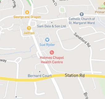 map for The Health Centre - Holmes Chapel